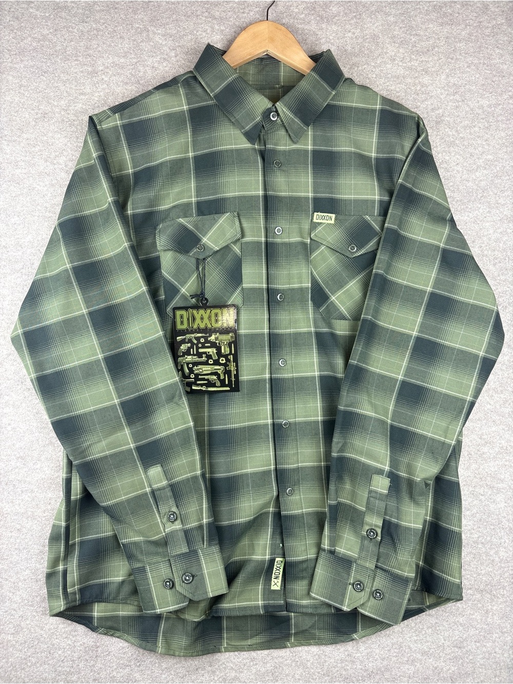 DIXXON Olive Green Plaid Button-Down Shirt XL Loaded Limited Edition